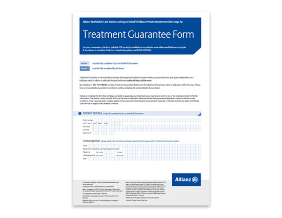 Treatment guarentee form