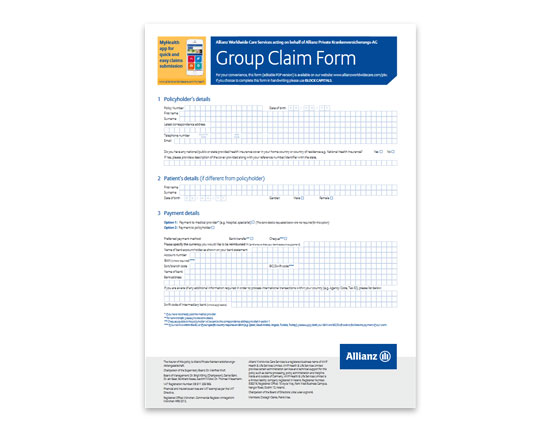 Group claim form